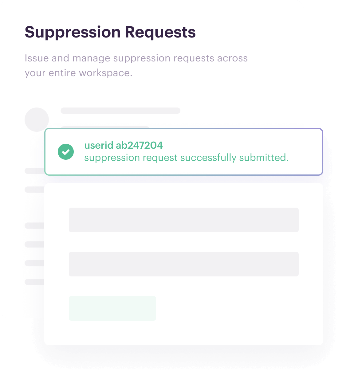 Illustration: Block data collection for specific users with one-click suppression