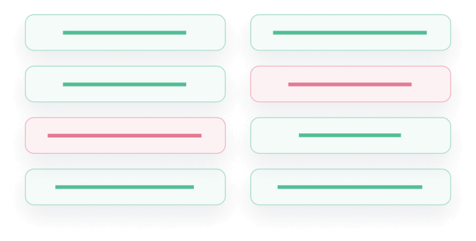 Illustration: Two columns of four placeholder rows