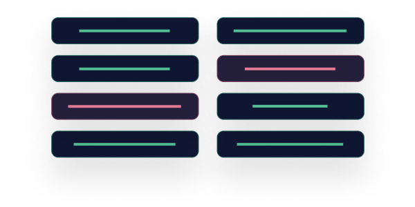 Illustration: Two columns of four placeholder rows