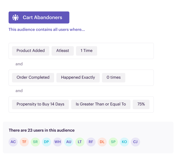 Real-time audiences