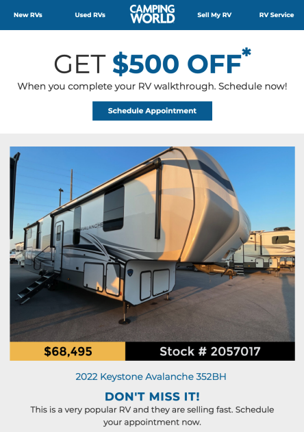 Camping world marketing asset