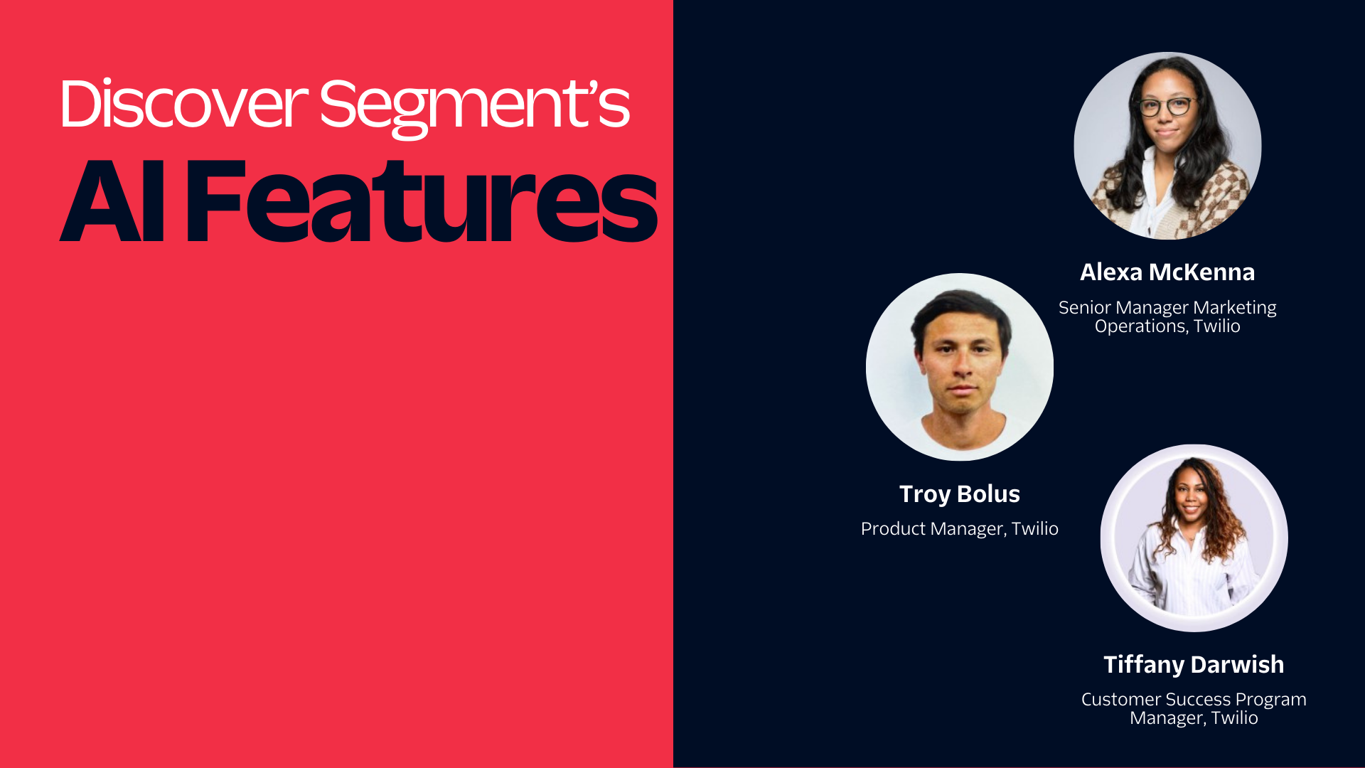 Segment team members introducing AI Features