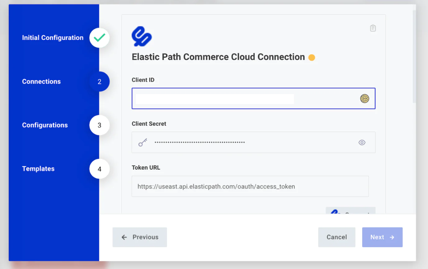 Adding Elastic Path Client ID and Secret Key