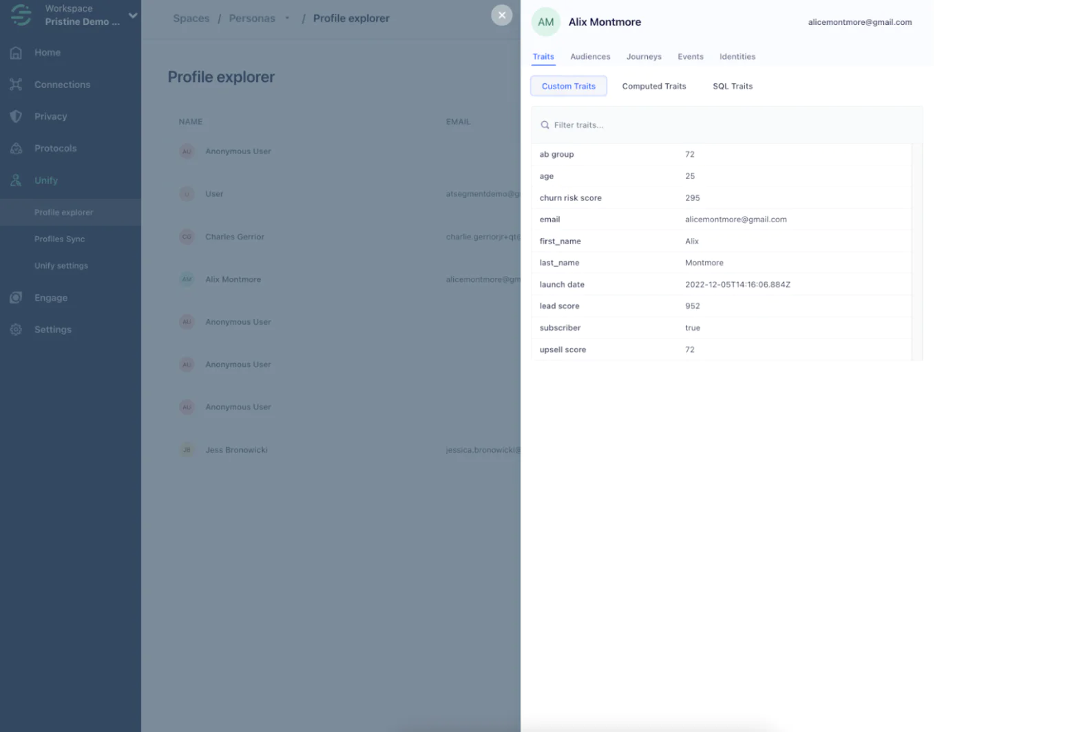 Segment workspace