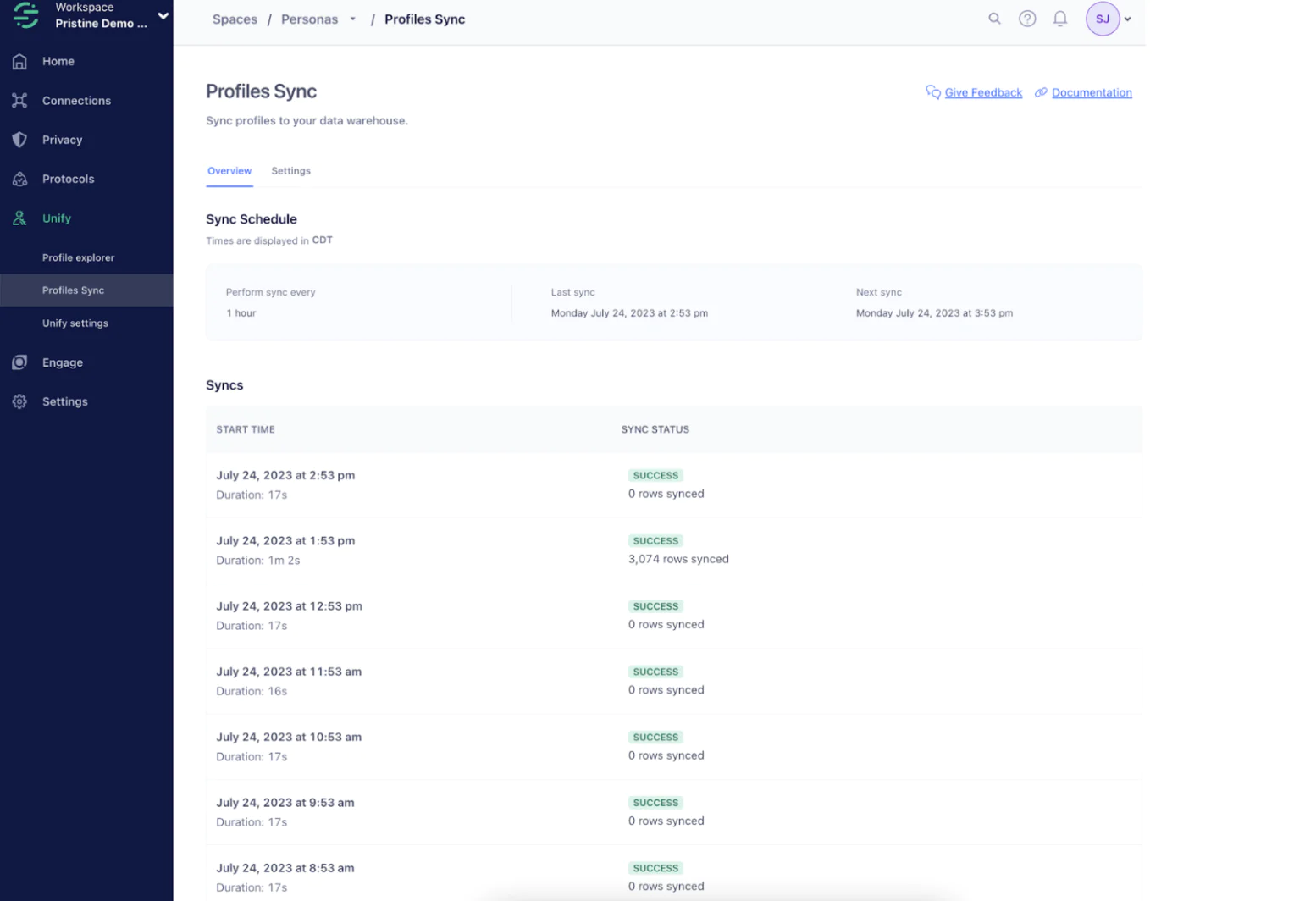 Segment workspace
