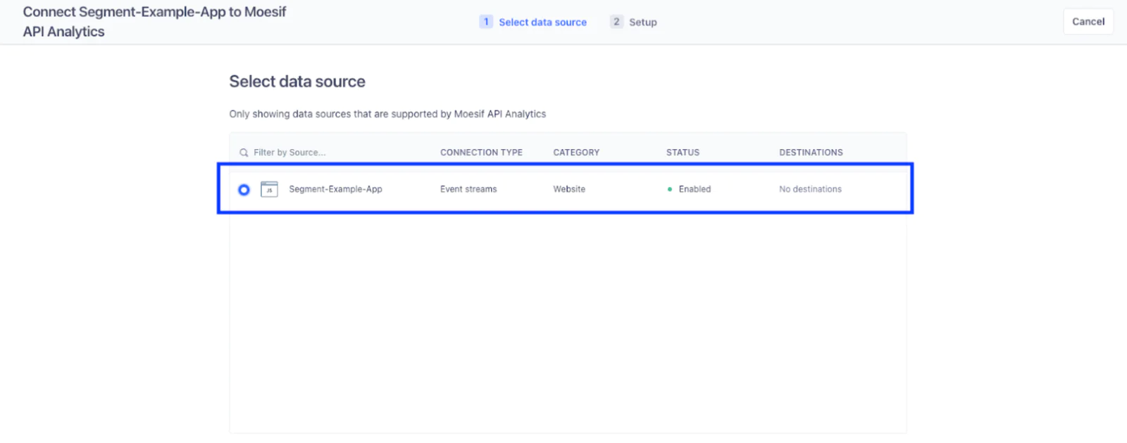 User funnel report setup in Moesif.