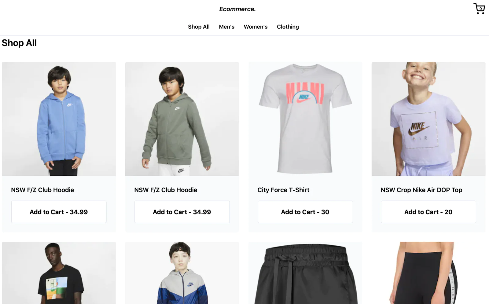 E-commerce site with personalized search results.