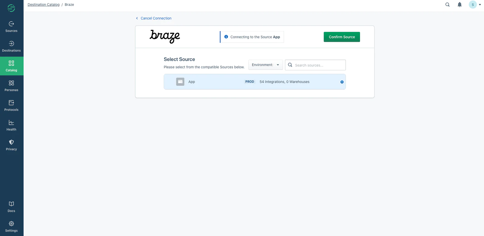 Connecting Braze Destination with your Source