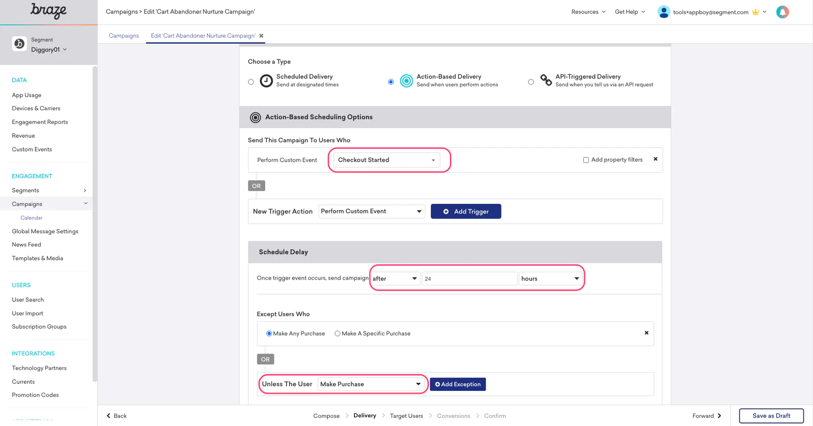 Email Scheduling Criteria